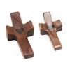1Pcs Black Walnut Pocket Cross Pocket-Sized Stress Relief Spiritual Companion Cross My Heart Encouragement Gift Wooden Cross