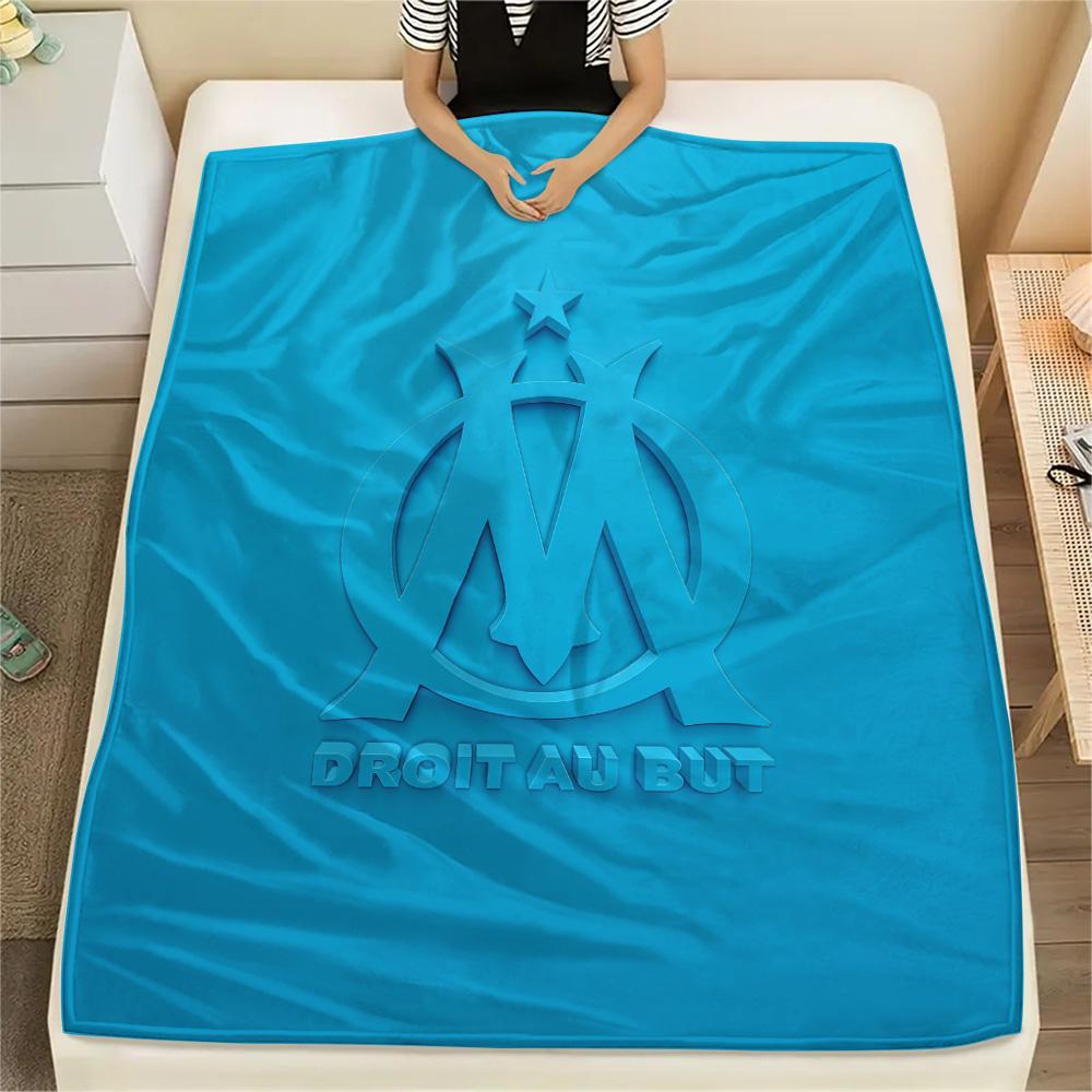 Olympique de Marseille Flannel Blanket, High quality Comfortable for All Seasons, Home Decor, Warmth and Comfort