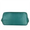 Emerald green spacious leather shopper bag XXL