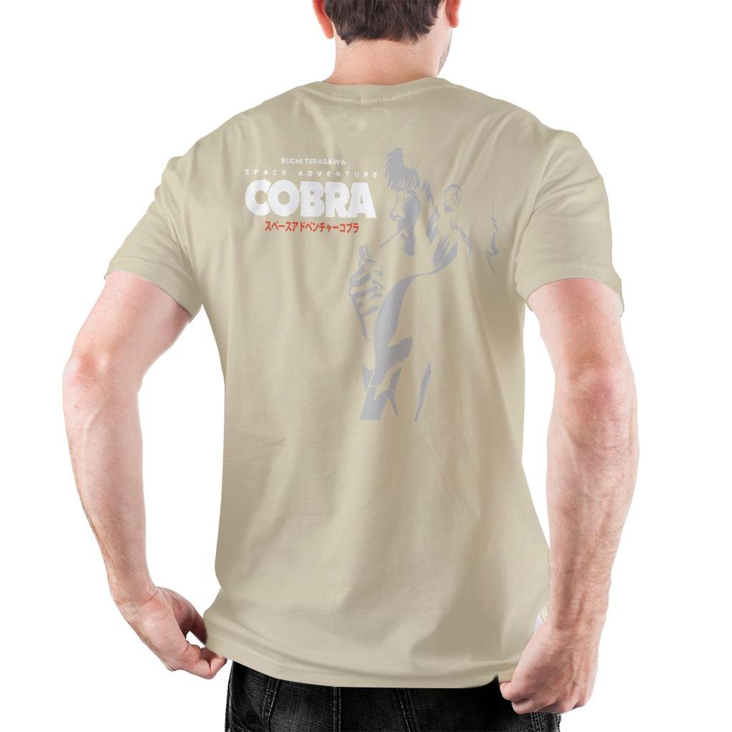 Футболки Space Adventure Cobra Мужские из чистого хлопка Винтажная футболка Круглый вырез Аниме Ретро Футболка Короткий рукав Топы Большой размер