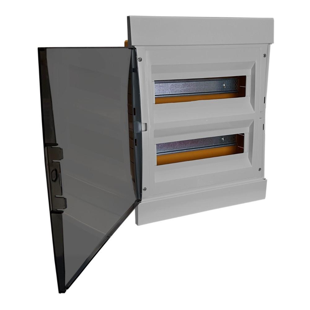 Flush-mounted distribution board 24 modules IP40 gray 2X12 modular box