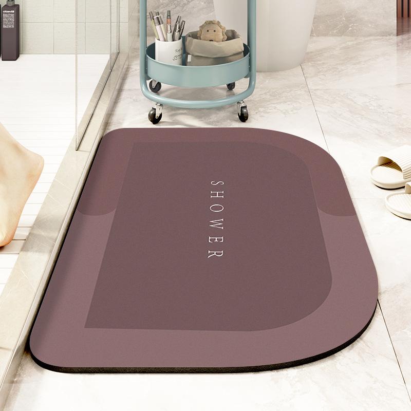 Впитывающий коврик для туалетной двери, нескользящий коврик, быстросохнущий, мягкий, диатомовый, грязевой, туалетный коврик для ванной комнаты, овальный