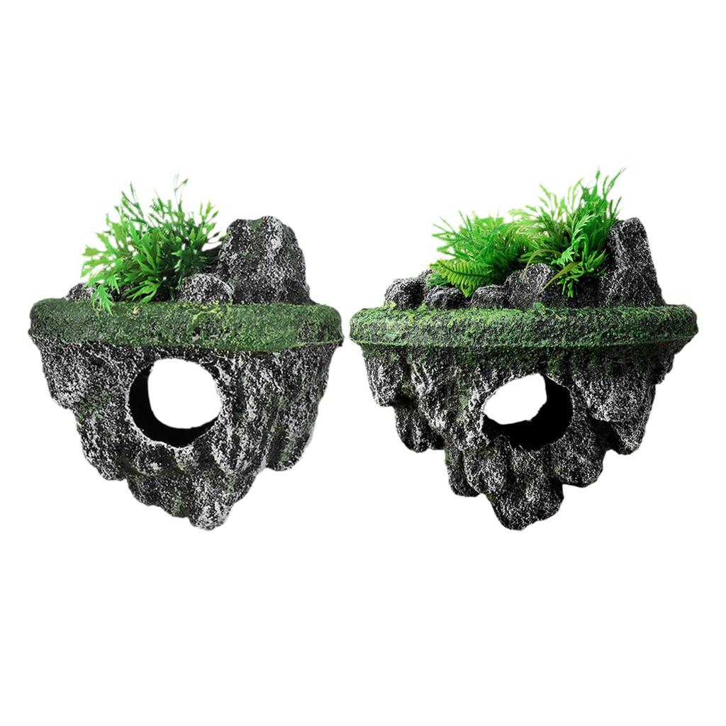 Aquarium Decorated Suspended Artificial Stone Fish Tank Decorations Floating Rock for Micro Landscape Fish Tank Exploring Snails