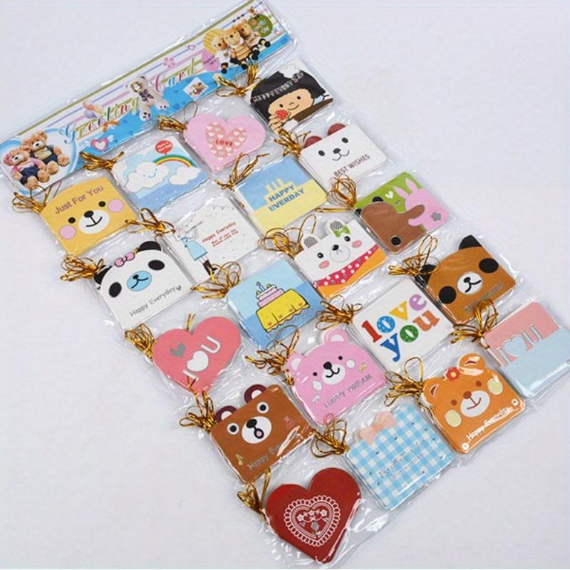 160 листов / набор Золотая шелковая открытка с благословением Милая мультяшная подарочная открытка Маленькая поздравительная открытка