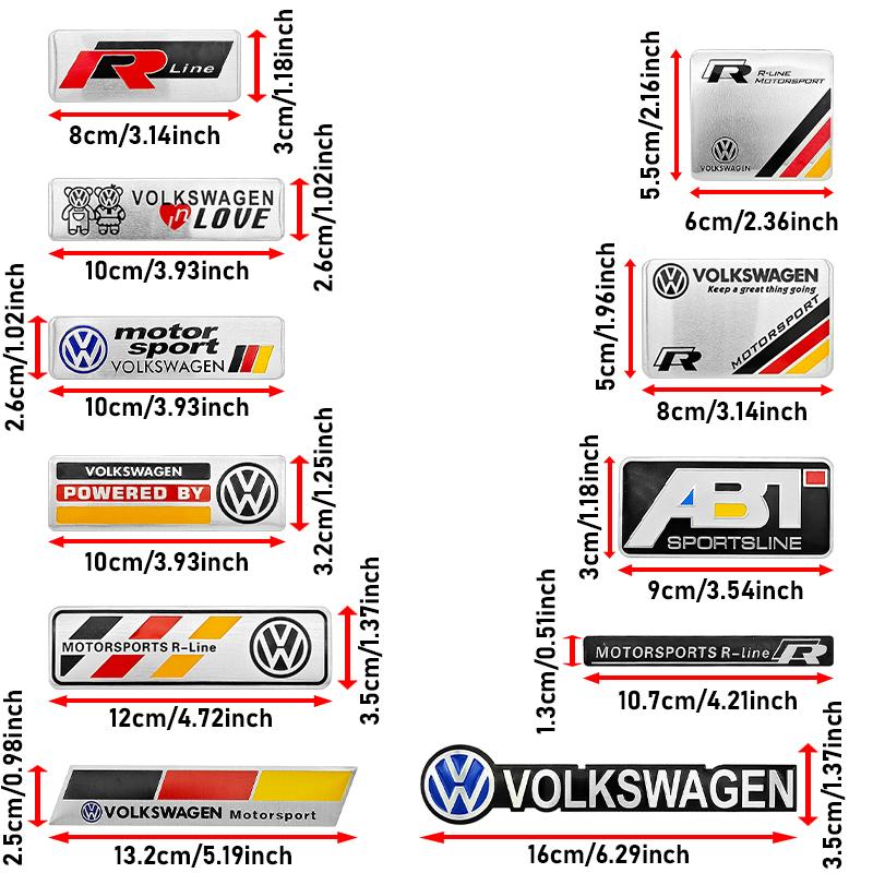 1Pcs VW Car Styling 3D Aluminum Alloy Badge Stickers For Volkswagen Golf Tiguan Touran Polo GTI Jetta Passat CC Scirocco Arteon BH4