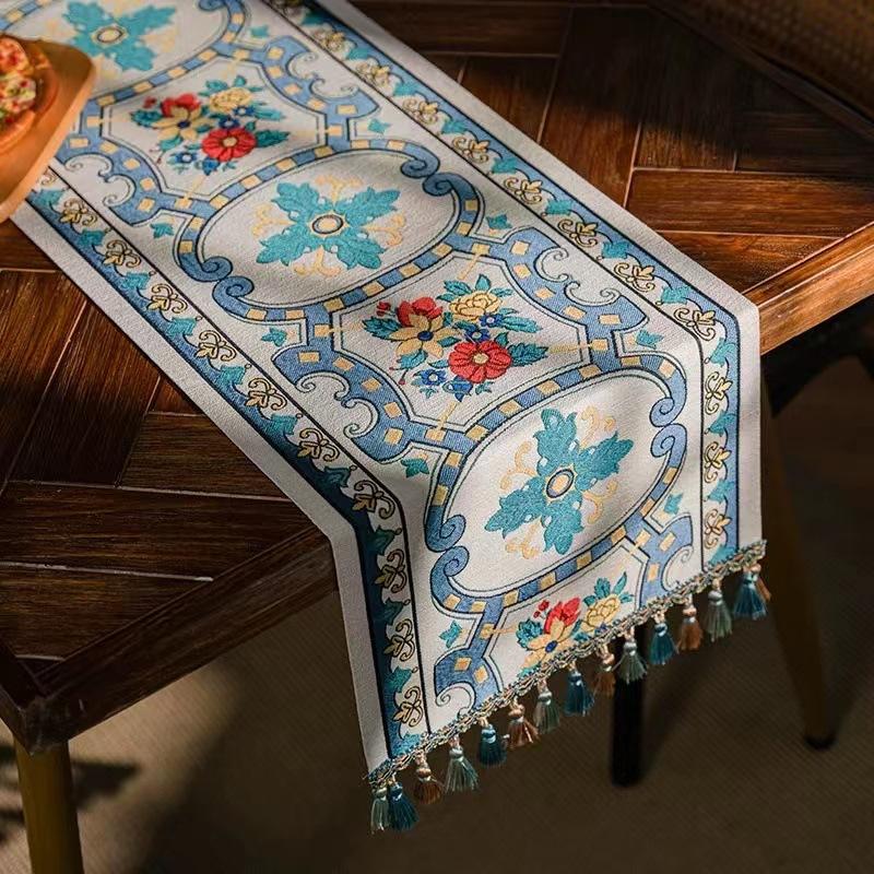 Рождественская снежинка украшение дорожка для стола жаккардовая скатерть для столовой новогодний подарок для дома кухня деревенский декор кровать хвост флаг чехол