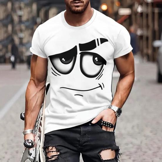 Мужская забавная повседневная футболка с мультяшными принтами животных, футболка с круглым вырезом и коротким рукавом, пуловер для повседневной носки, для улицы, вечеринки, пляжа