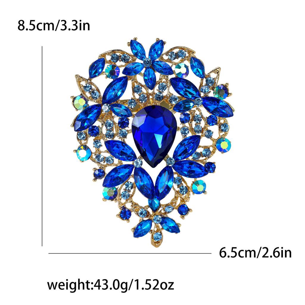 Fashion Exquisite Alloy Large Rhinestone Glass Brooch Exaggerated Temperament Women'S Clothing Corsage Jewelry Pin