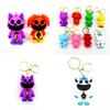 Smilingcritters Bobi Game Time 3 Cute Animal Keychain Big Mouth Monster Pendant Purple