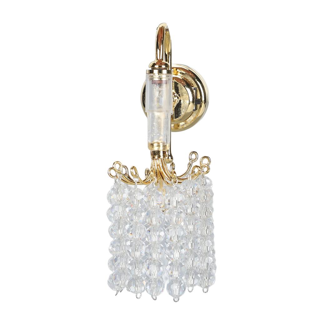 1:12 Scale Dollhouse Lamp Bead Decoration Wall Lamp 130mAh Battery Powered Miniature Furniture