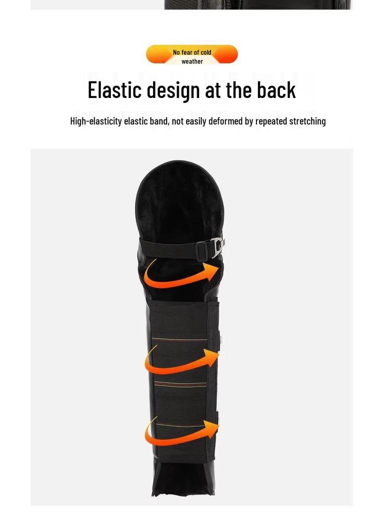 Unisex Winter Electric Motorcycle Knee Pads: Cold-Proof, Waterproof, Windproof, Thickened Fleece-Lined Leg Warmers for Riding