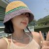Шляпа в цвет, женская летняя дышащая соломенная плетеная солнцезащитная шляпа, дорожная панама