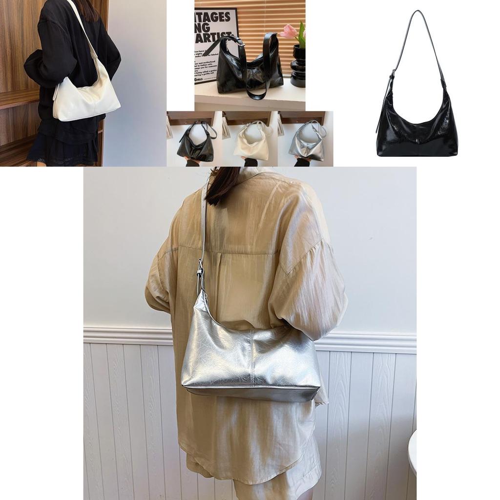 Trendy Street Style Large Capacity Pu Crossbody Bag Fashionable Minimalist Tote Handbag