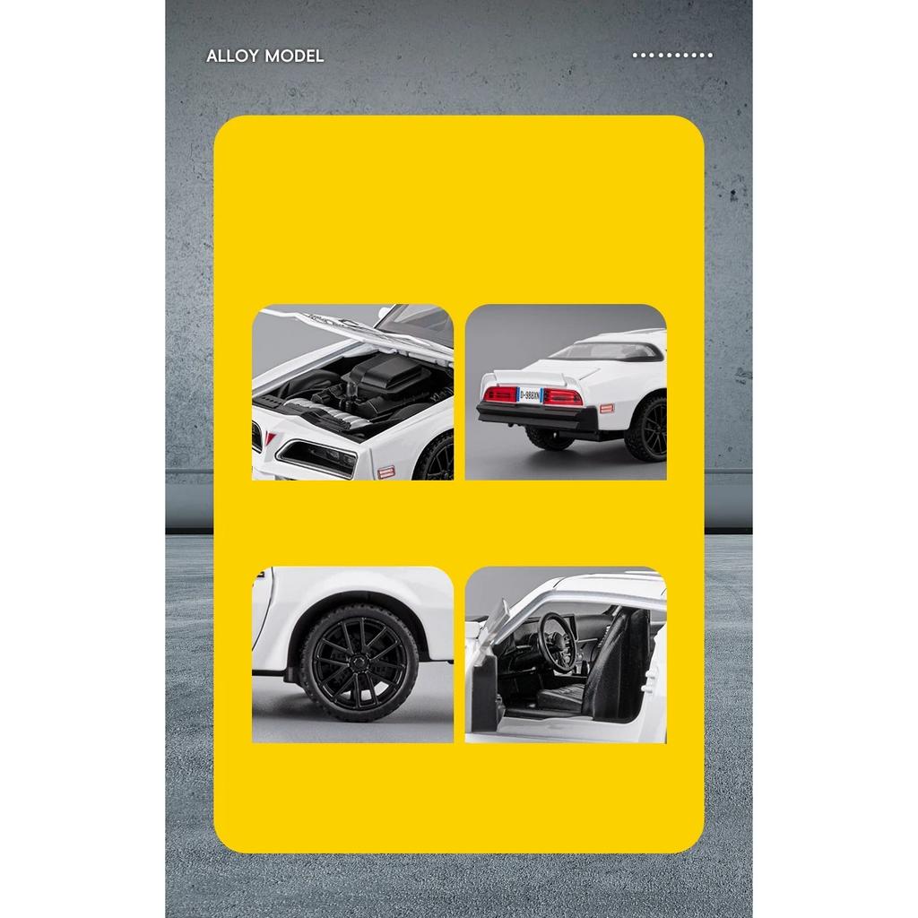 NEW 1/32 Pontiac Firebird Alloy Muscle Car Model Sound and Light Pull Back Children's Toy Collectibles Birthday Gift