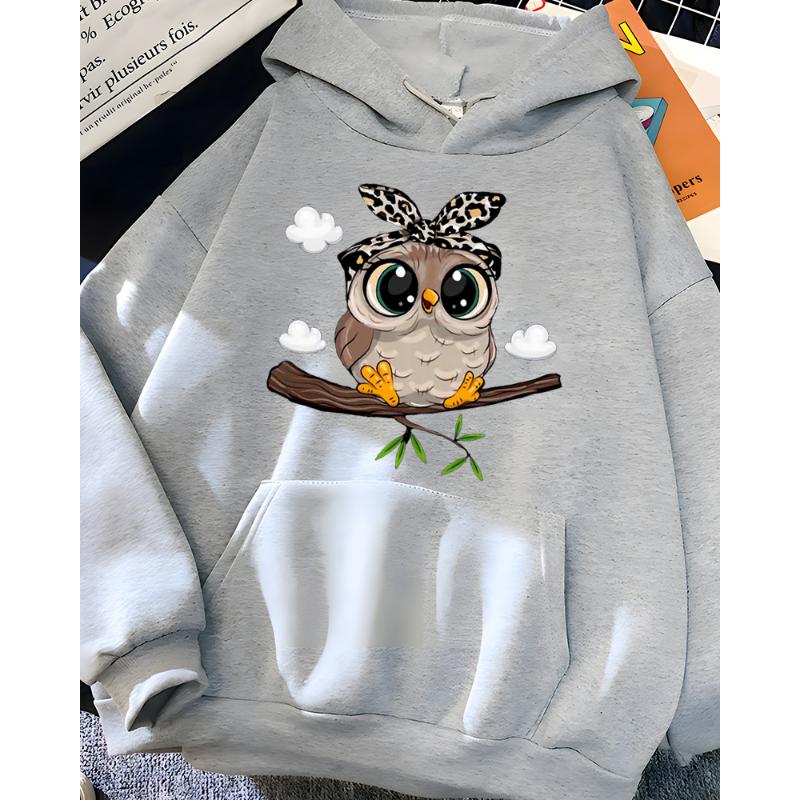 Hirsionsan Kawaii Cartoon Print Hoodies Women Oversized Sportwear Female Sweatshirt Cute Graphic Fleece Ladies Clothes 2023 New