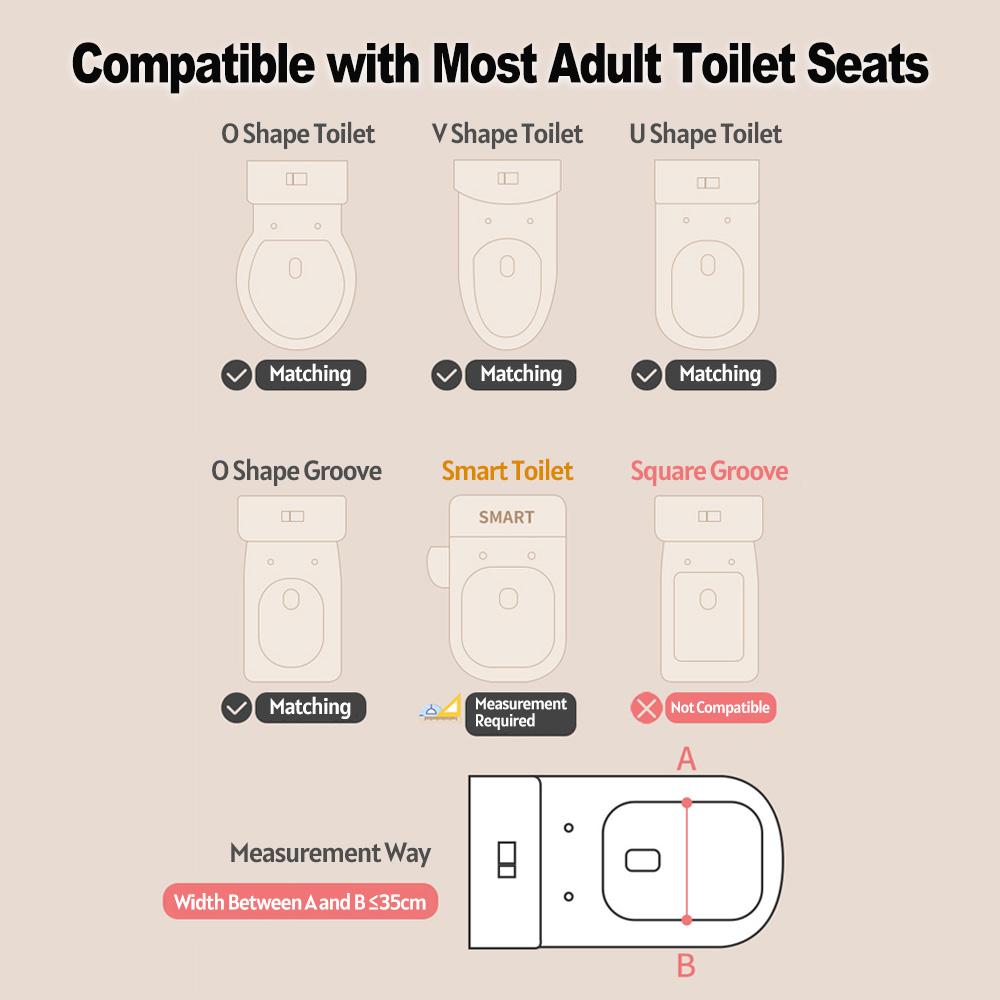 Kids Potty Training Seat Comfortable Safe Toilet Trainer with Adjustable Step Stool Ladder PVC Soft
