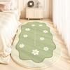 Ins Creamy Style Carpet Cute Flower Bedroom Bedside Floor Mat Runner Rug Soft Fluffy Plush Long Foot Mats Modern Home Decoration