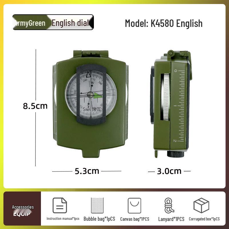 K4074 Высокоточный многофункциональный светящийся наружный компас с уклономером
