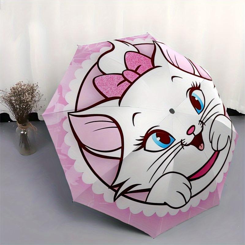 Aristocats,Marie Automatic Opening and Closing Umbrella - 8-rib Folding Design, Lightweight and Portable, Suitable for Daily Business Use, P