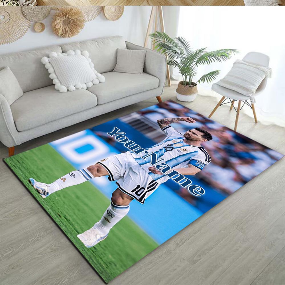 Messi 13 Personalized Text Floor Rug Office Rug Suitable for Foyer Living Rooms Game Room Bedrooms Antislip Carpet Decorate Offices