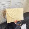 Summer Travel Beach Bag Straw Woven Clutch Bag Fashion Designer Crossbody Shoulder Bag for Women Handbag Ladies Wrist Wicker Bag