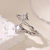 Zircon Flower Rings For Women Gold Double Flower Adjustable Stainless Steel Ring Wedding Party Christmas Jewelry Gift