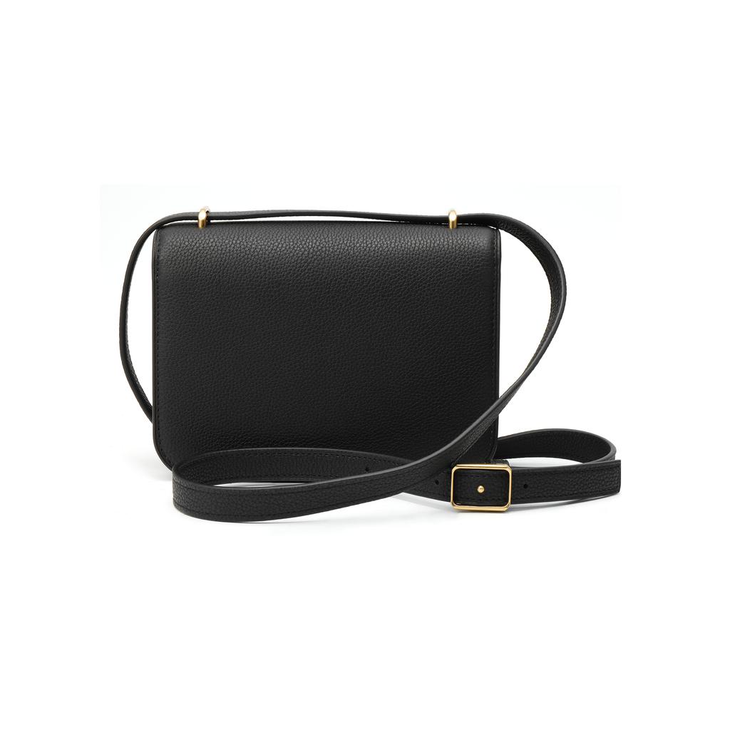 Tory Burch Eleanor Double T Gold Logo Flap Leather Crossbody Shoulder Bag Small Women bags Black 147831-001