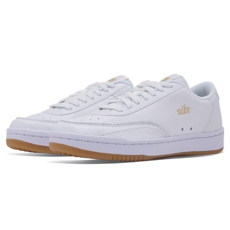 Nike Court Vintage Premium Summit Белые золотисто-металлические женские кроссовки Зеленая резинка-Светло-коричневые CW1067-104