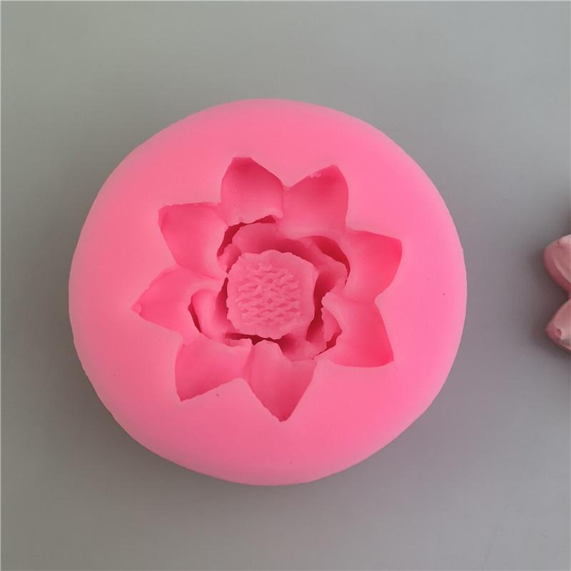 Lotus Shape Cake Mould Silicone Mold Handmade Soap Plaster Decorative Flower Decoration Mould ARI