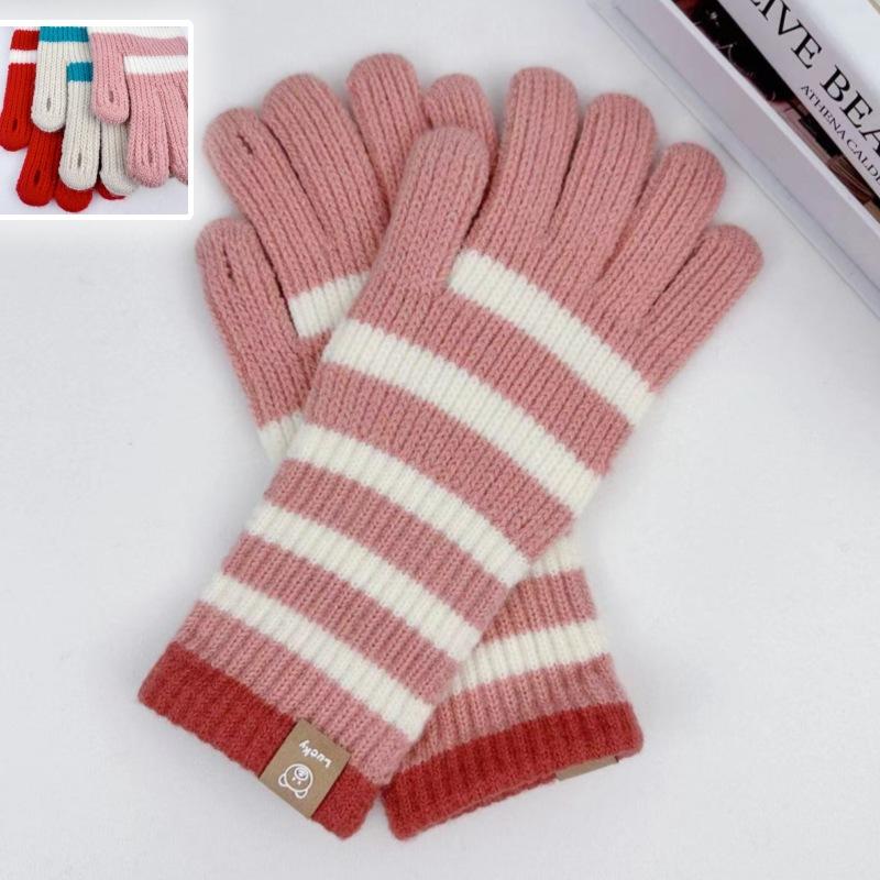 Женские вязаные перчатки Зимние женские перчатки с длинной полоской, с сенсорным экраном, для активного отдыха, для велоспорта