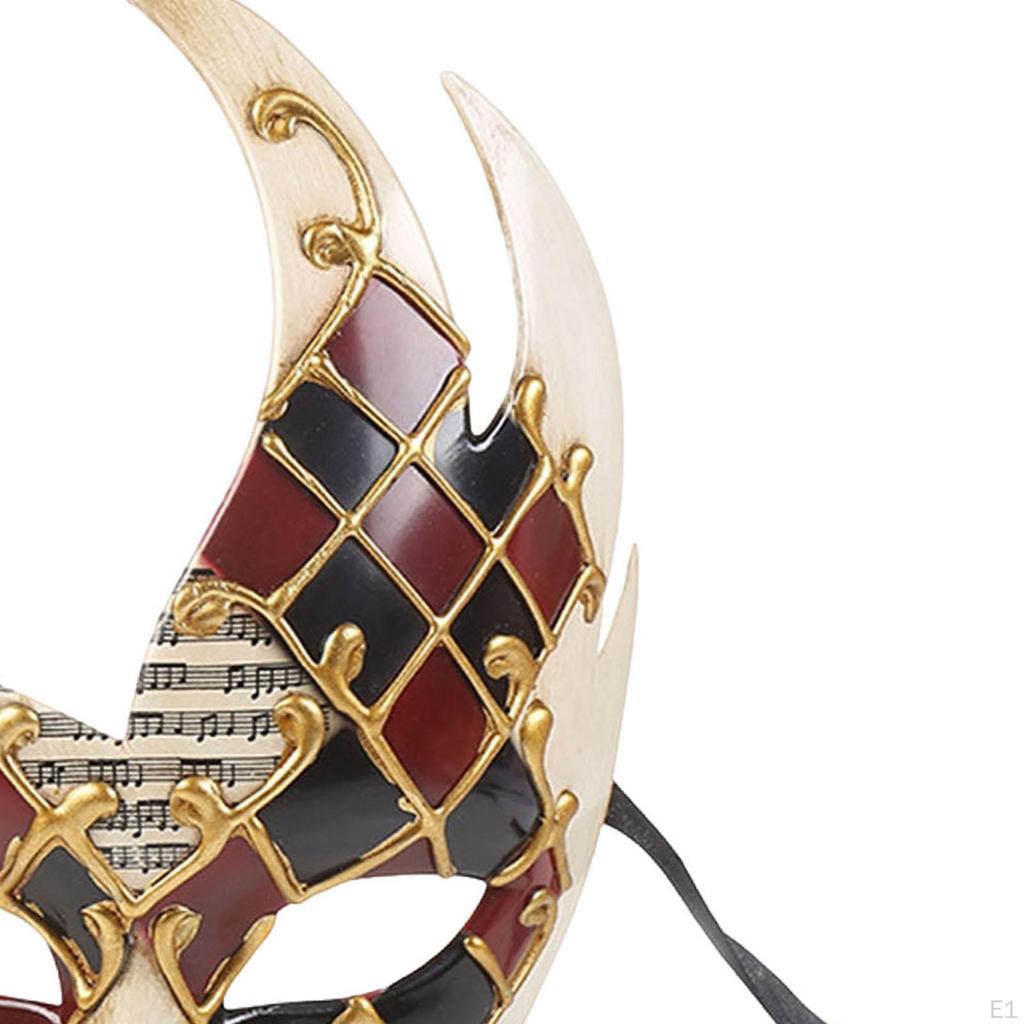 Masquerade Mask Cosplay Checkered Antique Prom Costume Accessories Mardi Gras for