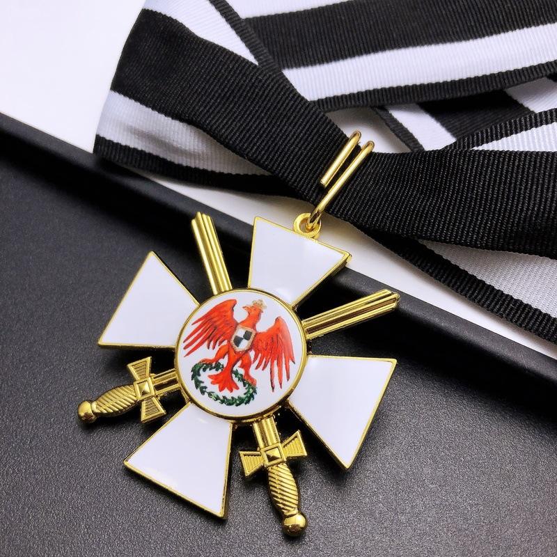 Прусский уровень 2, Знак Креста Красного Орла, Рыцарское ожерелье, Металлическая медаль с эмалевой краской, Аксессуары, Рождественский подарок, Наполнители для чулка