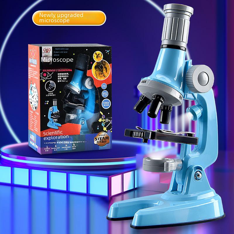 Детский оптический микроскоп в наборе – 1200x HD для научных экспериментов и образовательных целей
