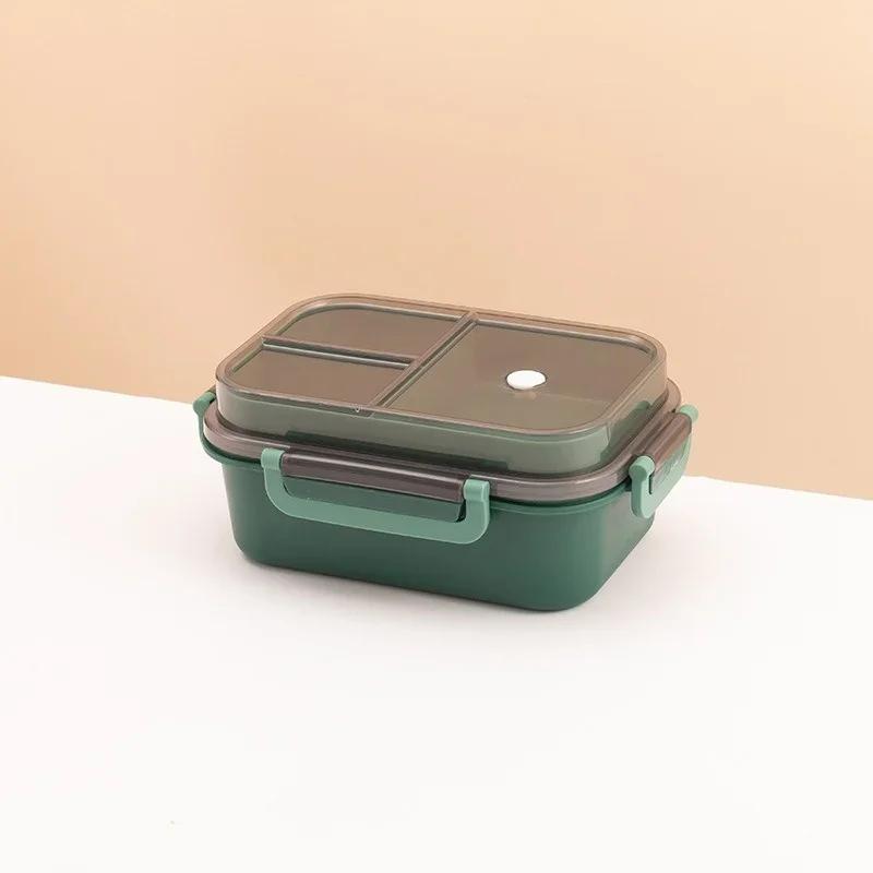 Double Layered Lunch Box Portable Microwave Available Heating Fruit Salad Food Containers with Tableware School Picnic Bento Box