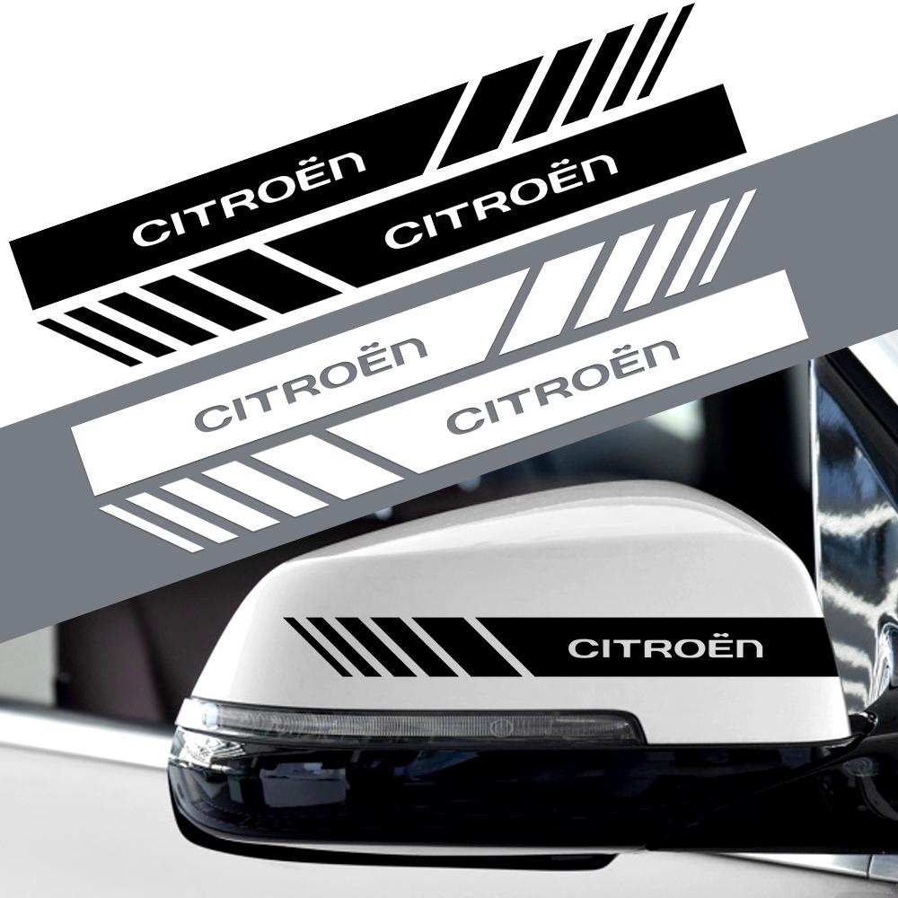 2pcs Car Stripe Stickers Rearview Mirror Reflective Vinyl Decals For Citroen C3 C4 DS3 C1 Picasso berlingo Exterior Accessories