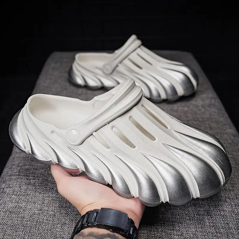 Обувь для улицы Hole Shoes Летние сандалии Man Trend 2024 Тапочки для мужчин в корейском стиле Низкая цена Дешевые дизайнерские роскошные повседневные распродажа