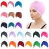 Indian Women Muslim Pleated Hijab Turban Bonnet Chemo Caps Underscarf Beanies Hair Loss Femme Cancer Hats Headwrap Scarf Covers