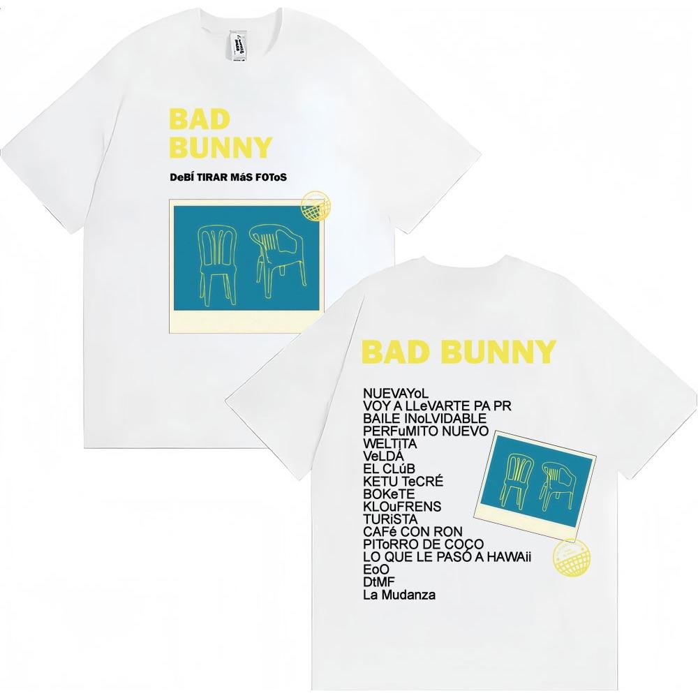 Футболка с туром альбома рэпера Bad Bunny для мужчин и женщин, хипстерские футболки, уютный хлопок, свободная повседневная футболка