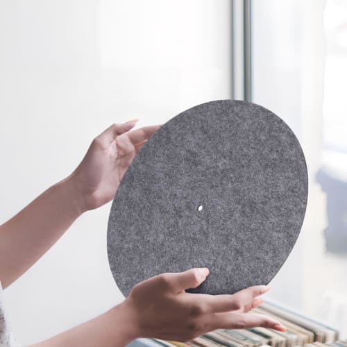 Totority 2-Piece Record Mat, Turntable Felt Mat, Vinyl Slipmat, DJ Slipmat, Record Protection Mat, Felt Mat, Gray