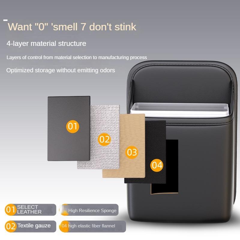 Car Trash Bin Leather Auto Seat Back Hanging Storage Box Bag Holder Rear Chair Trash Can Organizer Driver Side Pockets Garbage