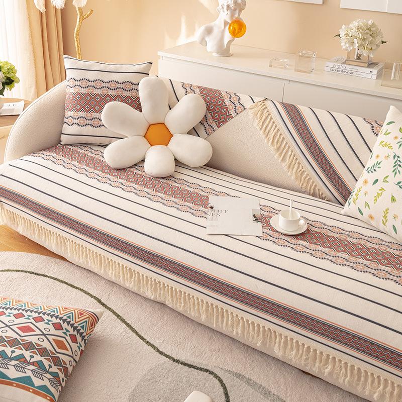 Подушка для дивана из хлопкового льна Four Seasons Universal Bohemian Ethnic Ins Style, полотенце для спинки, полный чехол, нескользящий чехол для дивана, чехол