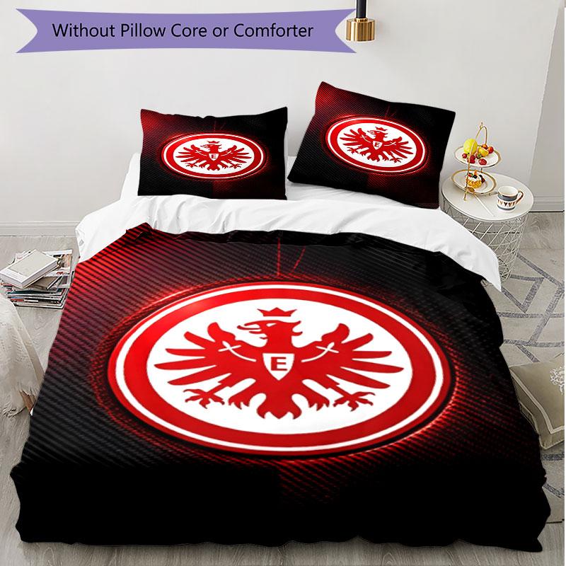 3pcs Duvet Cover Set (1*Duvet Cover + 2*Pillowcase, Without Core), Eintracht Frankfurt Print Soft All‑Season Bedding Set, Home Bedroom Decor Gift