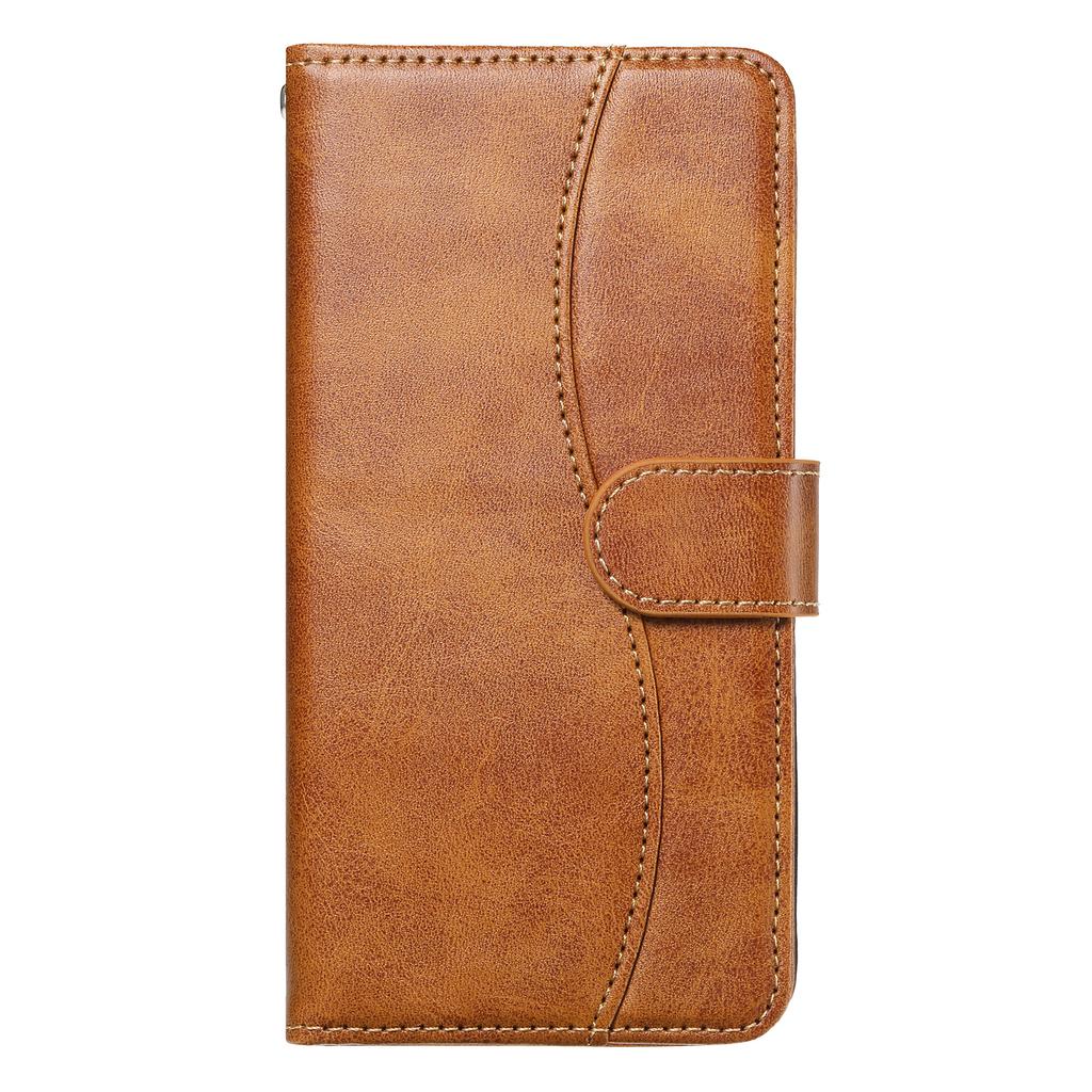 For Samsung Galaxy A25 5G (Global) (161.0 X 76.5 X 8.3mm) Stand Case with Strap PU Leather Wallet Phone Cover S Shape Stitching Design