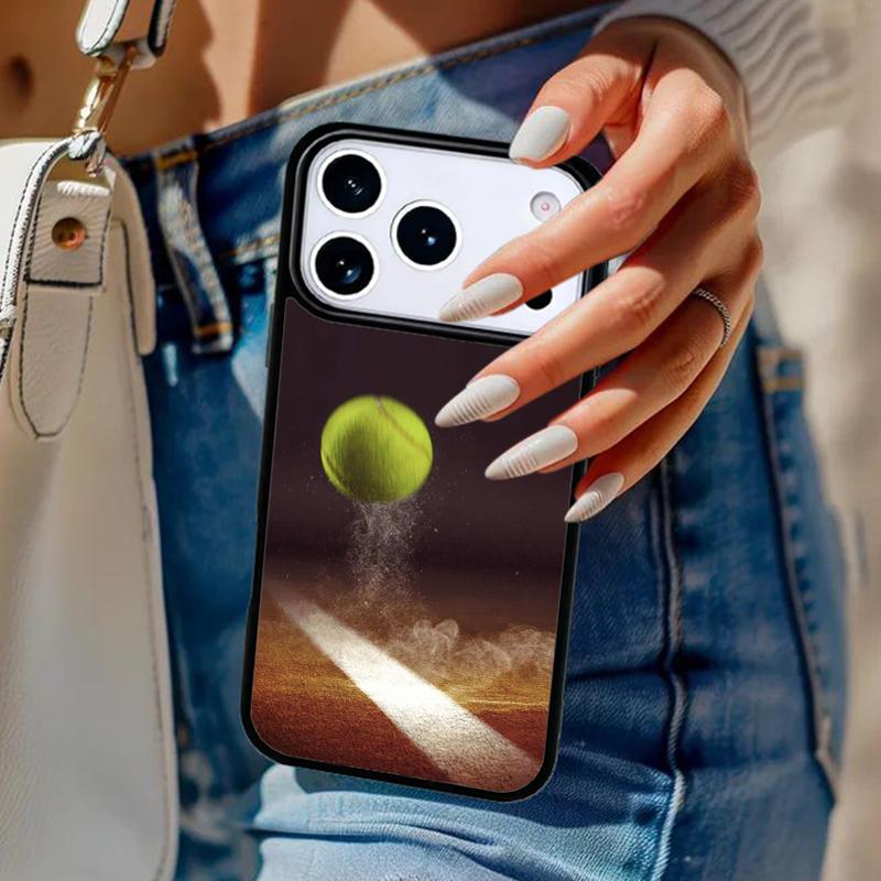 Чехол для телефона с движущимся теннисным мячом Для iPhone 17 Air 14 15 13 12 Max Чехол Для Apple 16e 11 Pro Max Plus Coque