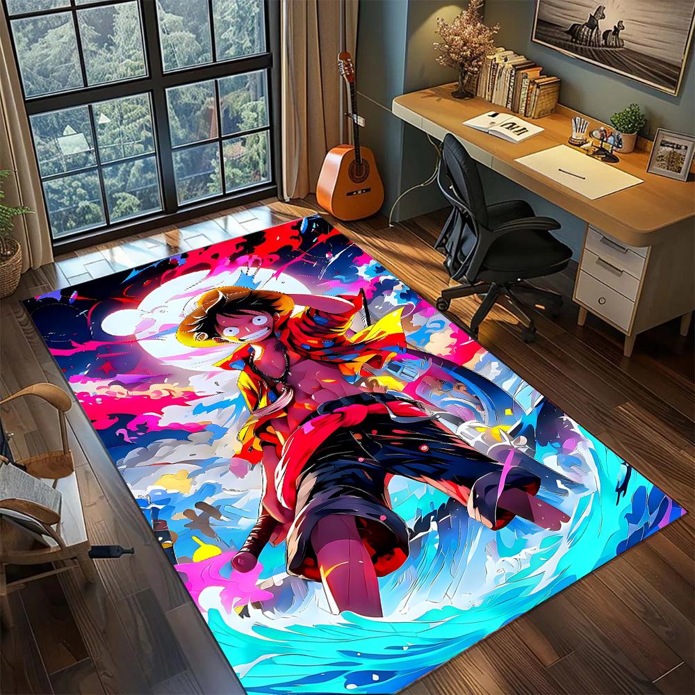 Luffy Gamer Room Functional Floor Mat, Non Slip Washable Large Area Rug Carpet Bedroom Decor.-TING