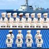 8pcs/lots Navy Army Soldiers Moc Guns Minifigures Building Bricks Compatible with Legoed Toys