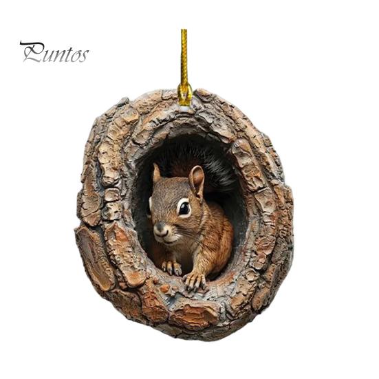 Рождественский орнамент в виде животного, 2D акриловый кулон, украшение в виде лесного животного, деревенский овальный дизайн, сезонный декор для рождественской елки, сувениры на память о дикой природе