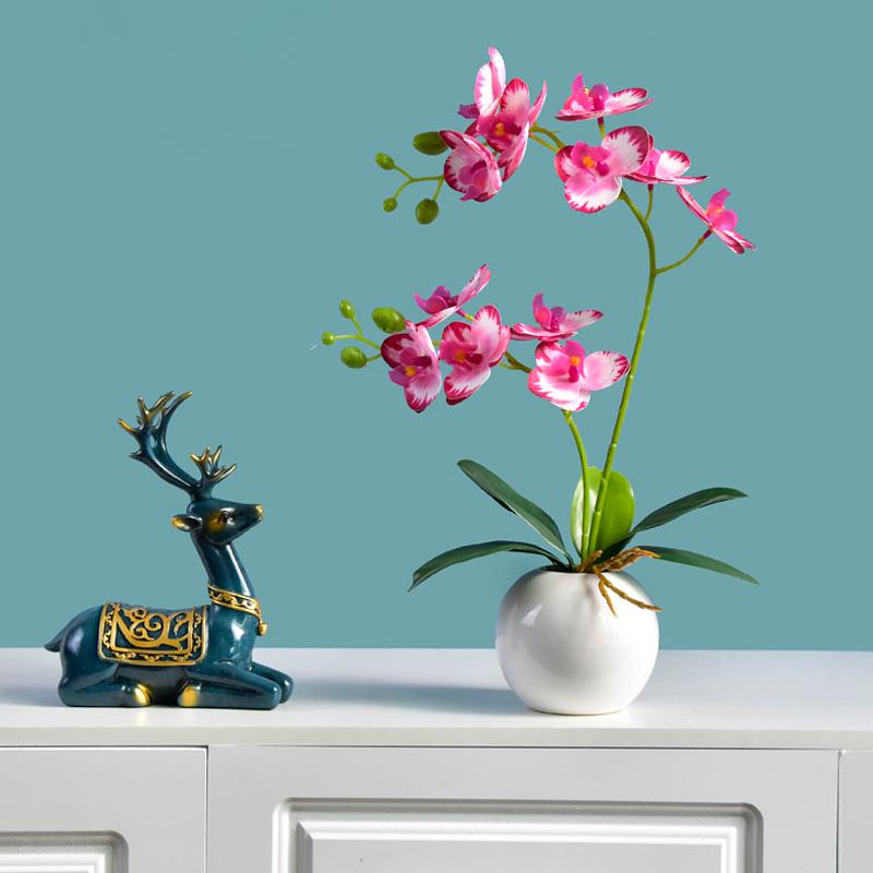 2шт бабочка орхидея имитация цветка искусственный фаленопсис с ручным ощущением листья орхидеи