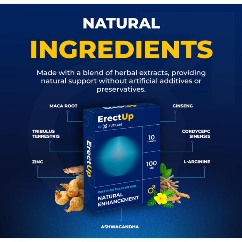 PSEnterprises<UK> Таблетки Erect-UP Blue для мужчин Улучшенная производительность Долгосрочный быстрый эффект 10 таблеток по 100 мг добавка для жизненной силы