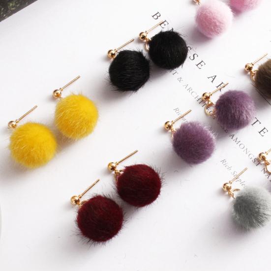 Женские зимние украшения Pom Ball Drop Подвеска Серьги-гвоздики с подвесками